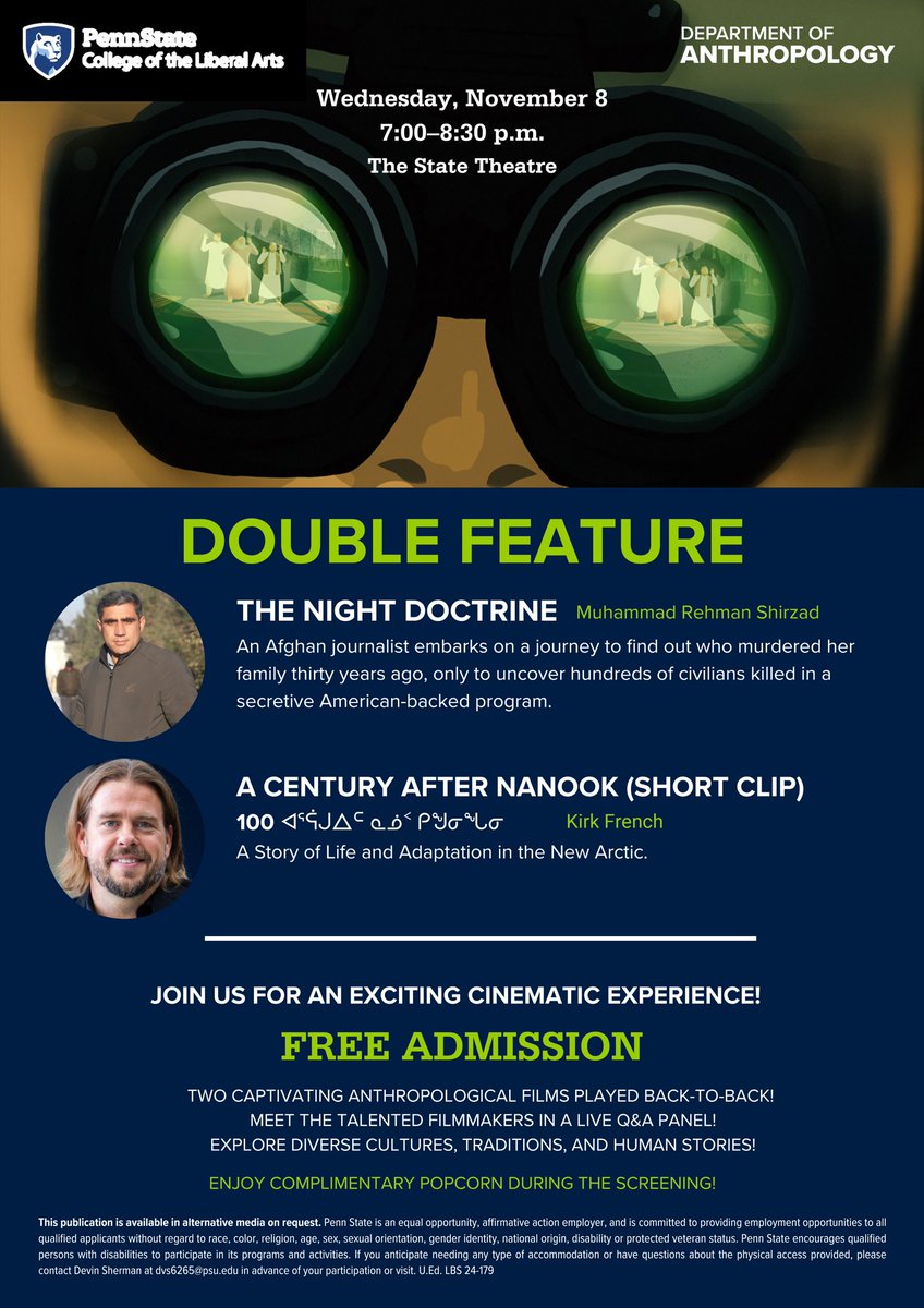 Center for Human Evolution and Diversity (@chedpennstate) on Twitter photo Meet the filmmakers at the <a href="/PSU_Anthro/">Penn State Anthropology</a> double feature tonight at the State Theatre
thestatetheatre.org/events/departm⦠Meet the filmmakers at the <a href="/PSU_Anthro/">Penn State Anthropology</a> double feature tonight at the State Theatre
thestatetheatre.org/events/departmā¦