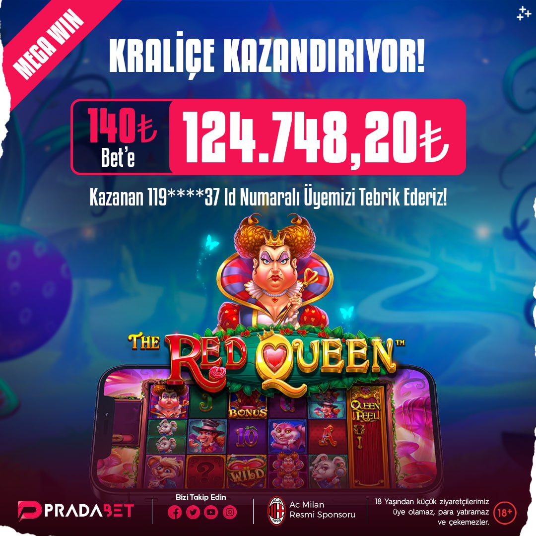 PradaBetOffi's tweet photo. 📣 Pradabet’te KRALİÇE KAZANDIRIYOR! 🔥 

🐲 140₺ bete 124.748,20₺ kazanan üyemizi tebrik ederiz 🥳

🎰 The Red Queen Oyna Sende Kazan.!

🌐 Pradabet Giriş https://t.co/e4oSndHKmn https://t.co/xQc90PvDQQ
