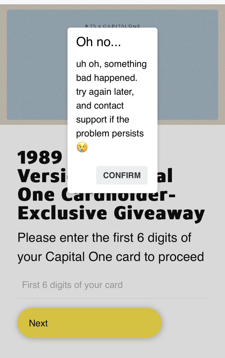 MKledis's tweet photo. @CapitalOne @CapitalOne help!! 😭 https://t.co/Yy78dLX5pg