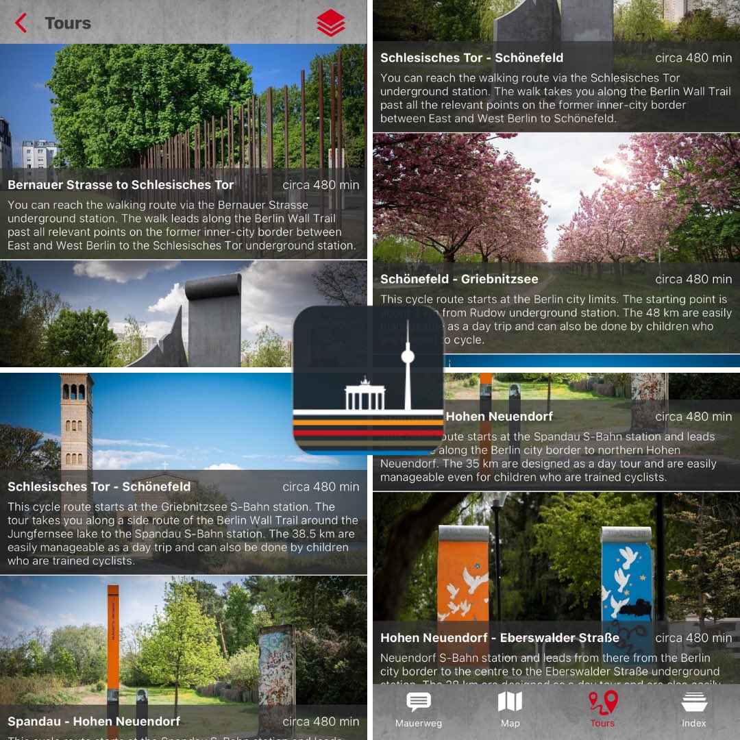 berlin_History's tweet image. Anlässlich des Jahrestages des Mauerfalls präsentiert die berlinHistory App mit freundlicher Unterstützung der Senatsverwaltung für Kultur und gesellschaftlichen Zusammenhalt den ersten Audioguide zum Berliner Mauerweg
#mauerfall #berlinermauer #mauerweg #rundgang
