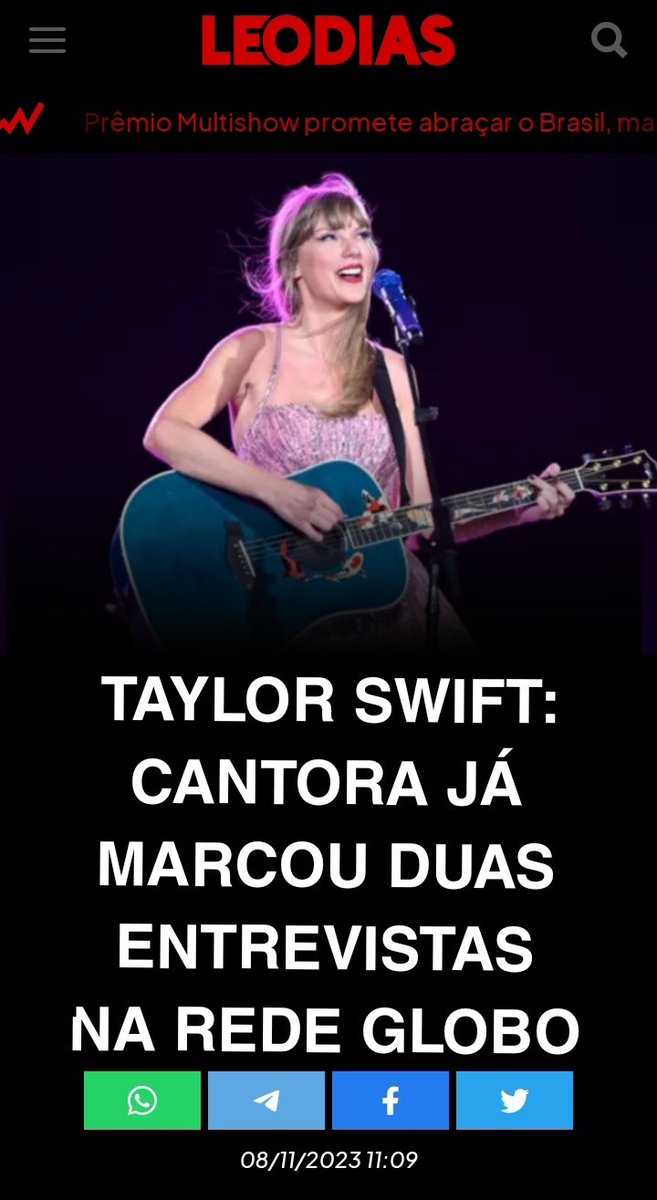 🚨 Segundo LEO DIAS, Taylor Swift tem entrevistas marcadas com Ana Maria Braga e Fantástico