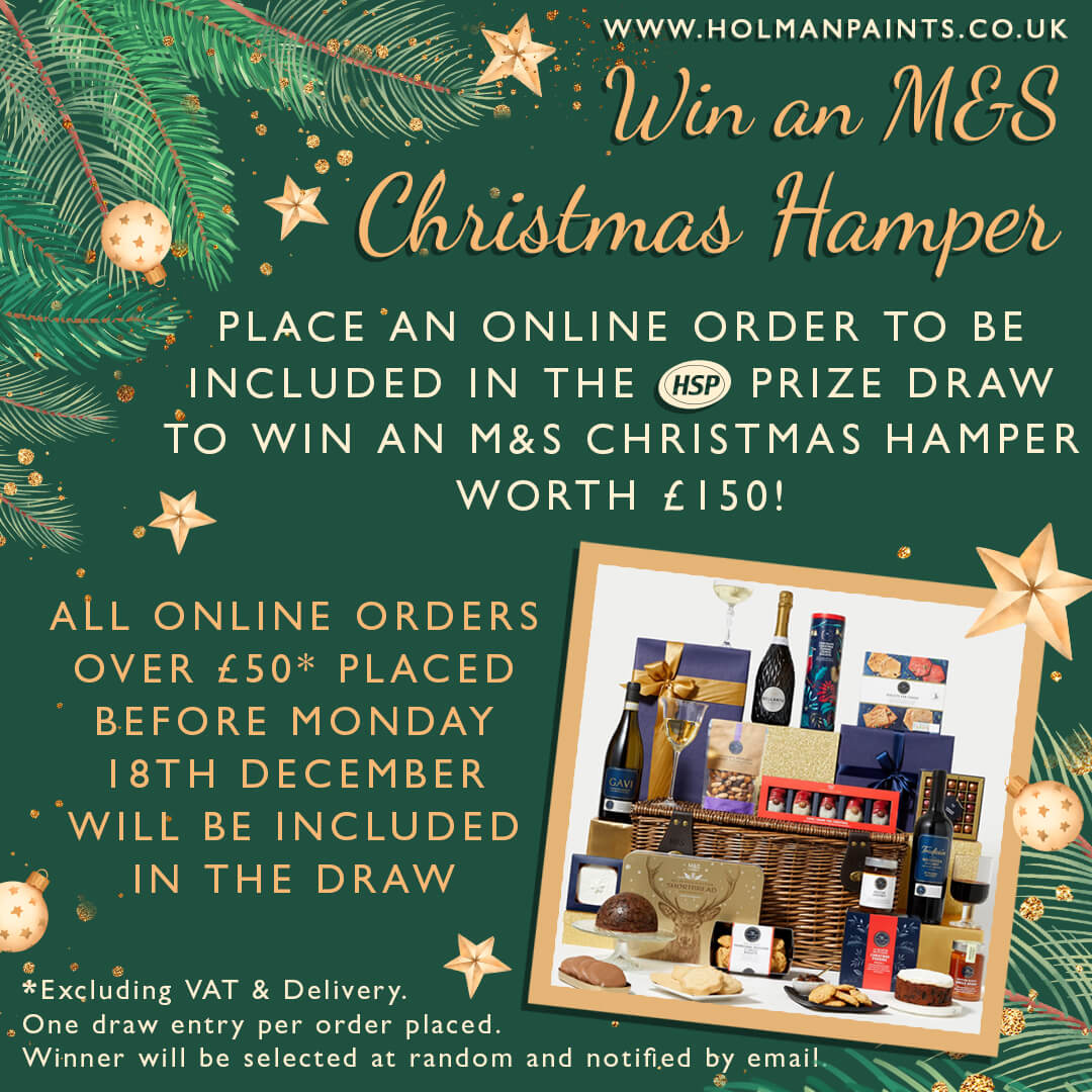 HolmanPaints's tweet photo. A Christmas M&amp;S Hamper to be Won on online orders over £50!

Get your order in before 18th December to be entered in to the draw.

https://t.co/By1okxPD6Z https://t.co/sr4jJyOZ1L