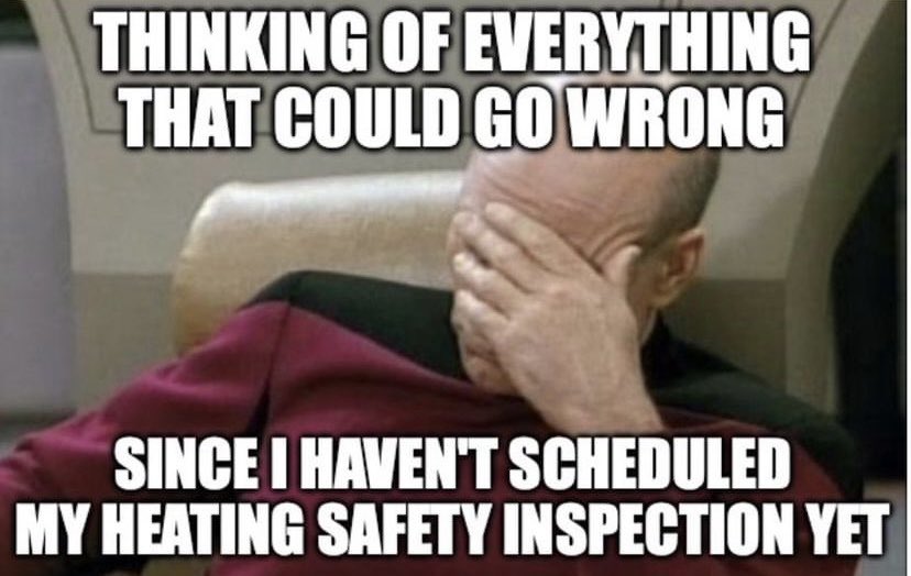 When winter's around the corner and you haven't scheduled your heating safety inspection yet... 😅❄️ Don't let the worry take over – Carolina Comfort Air has your back! Secure your warmth and peace of mind today. #HeatingInspection #CarolinaComfortAir