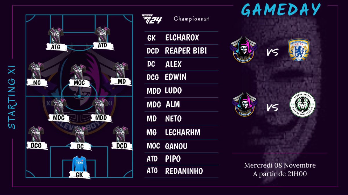 📣📣📣 Ce soir c’est MATCH!! 
Notre équipe est de retour avec deux match de compétition #AVPA voici le programme de la soirée et les 11 joueurs sélectionnés. 

Objectif 6 points sur 6 💪🏽💪🏽
Vamos!!!