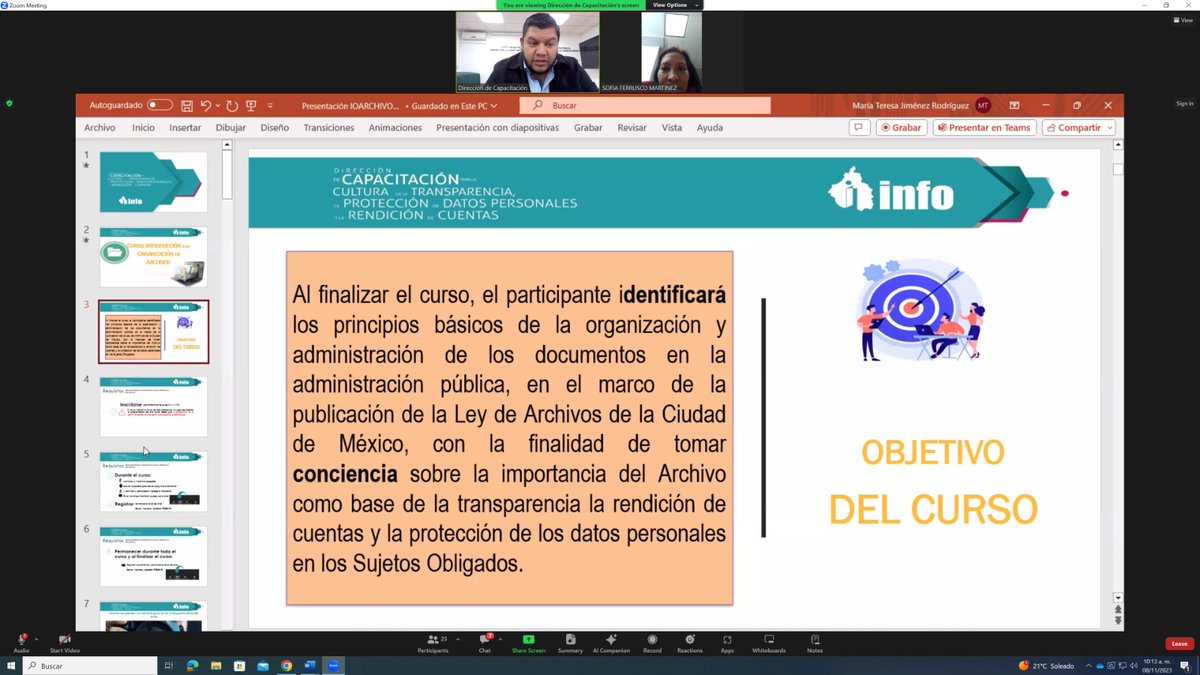 InfoCdMex's tweet photo. Para continuar con las acciones de formación de los sujetos obligados, personal de #CapacitaciónINFO imparte el Curso “Introducción a la Organización de #Archivos” a las y los servidores públicos de la @AlcCuajimalpa. https://t.co/p1sH3qv9z5