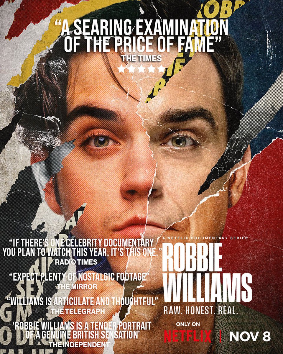 Final mention of the Robbie Williams doc. Five stars in The Times this morning. Celebrity, fame, sex, drugs, music! What are you waiting for?