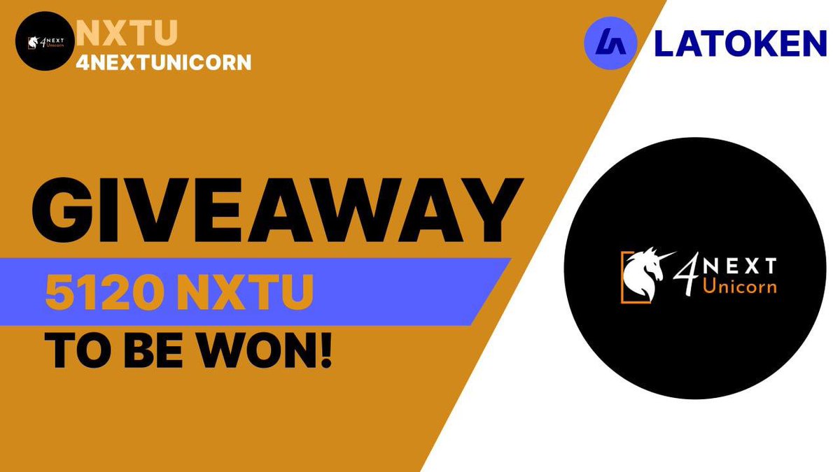 🏆 5120 4NEXTUNICORN (NXTU) Giveaway on LATOKEN

🔥 65 Winners.
✅ Complete all tasks and qualify for the Giveaway.
📲 Share with 5 Friends and Follow.
⏰ November 8 2023 - November 15 2023.

Join: t.me/latoken_airdro…