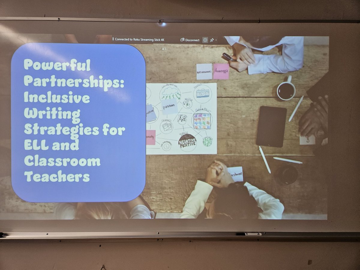 BurnabyELL's tweet photo. Learning together... Excited for today's collaborative series on writing instruction between classroom and ELL teachers @gidinski #Burnabylearns https://t.co/3NBLWKDLLv