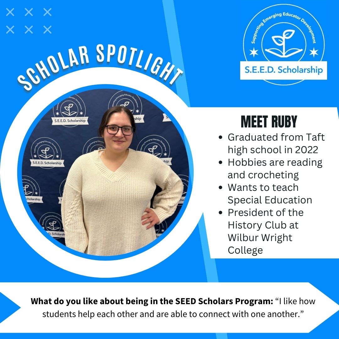 S.E.E.D. Scholar (@seedscholartru) on Twitter photo 🚨 Scholar Spotlight🚨 Meet Ruby, she wants to teach Special Education for CPS. <a href="/ChiPubSchool/">ChicagoPublicSchools</a> <a href="/TrumanCollege/">Harry S Truman College</a> <a href="/truengage1/">The Student Development and Engagement Center</a> <a href="/ChiCityColleges/">City Colleges of Chicago</a> 🚨 Scholar Spotlight🚨 Meet Ruby, she wants to teach Special Education for CPS. <a href="/ChiPubSchool/">ChicagoPublicSchools</a> <a href="/TrumanCollege/">Harry S Truman College</a> <a href="/truengage1/">The Student Development and Engagement Center</a> <a href="/ChiCityColleges/">City Colleges of Chicago</a>