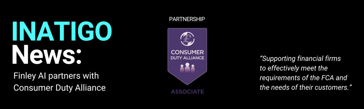 INATIGO_Tech's tweet image. @INATIGO News! INATIGO and @finley_ai join forces with #ConsumerDutyAlliance to raise industry standards and empower financial institutions with cutting-edge #generativeAI solutions for #personalFinance.