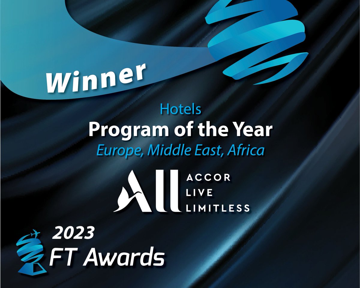 ftawards's tweet photo. The 2023 Frequent Traveler Awards for Program of the Year (Hotel) winners are:

Europe, Middle East, Africa - @All – Accor Live Limitless
Americas - @HiltonHonors 
Asia Pacific - World of @Hyatt 

Congratulations to all the winners!

#loyalty #frequenttravelerawards https://t.co/7jpadgKX9E