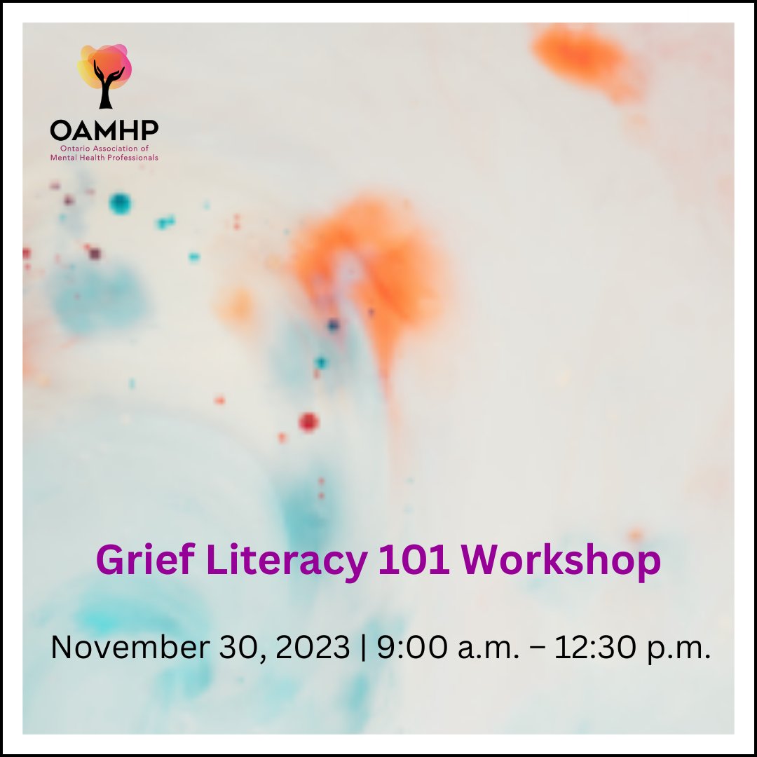 OACCPP's tweet image. Learn how to support those facing grief in this insightful workshop. 

Gain valuable insights and coping strategies to navigate this challenging topic.   

ow.ly/PBMQ50Q5853

#Grief  #GriefWorkshop #UnderstandingLoss #MentalHealthProfessionals #MentalHealthWorkshop