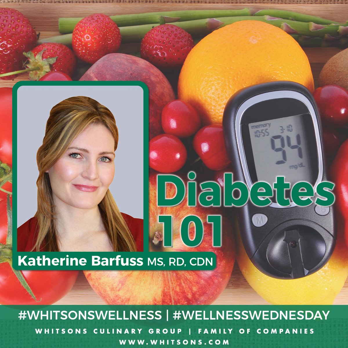 According to the Mayo Clinic and the American Diabetes Association (ADA), a diabetic diet simply translates into “eating a variety of nutritious foods in moderate amounts and sticking to regular mealtimes.”   Learn more: whitsons.com/communication/…
