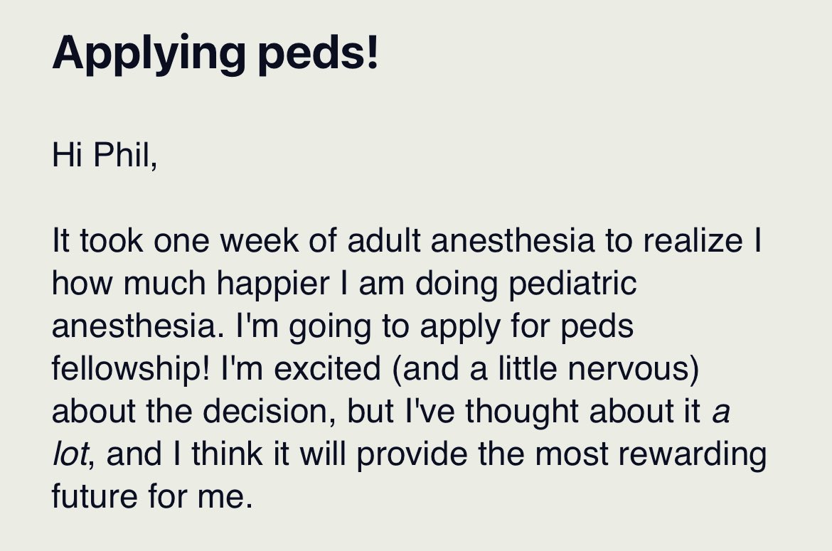IMO, mentorship is one of the most rewarding ways to connect with others in medicine. Helping an anesthesia resident find their passion in pediatric anesthesia is just too much excitement for me to handle! #PedAnes <a href="/PediAnesthesia/">SPA</a> <a href="/PAPDA_Social/">Pediatric Anesthesia Program Directors Association</a> #wecandothis