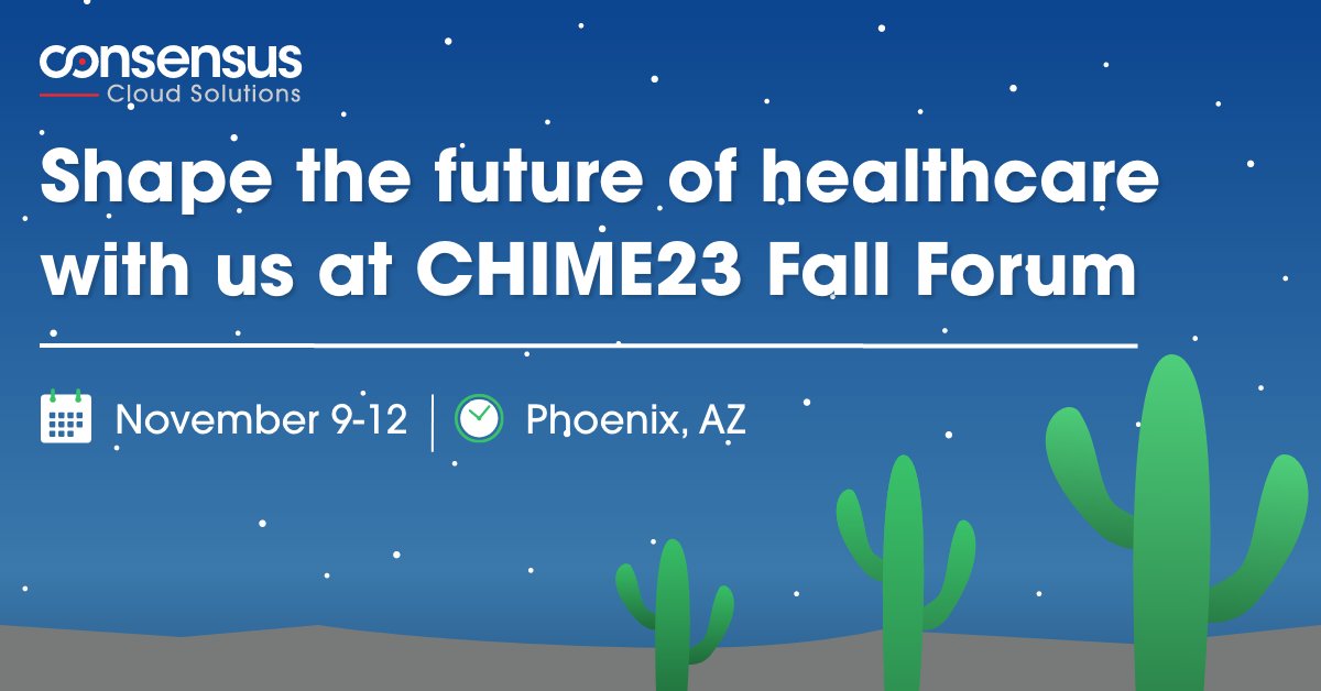 The <a href="/CHIME/">Chime</a> Fall Forum is almost here, and we're looking forward to a great opportunity to network with peers, learn from our colleagues, and discuss new strategies for solving today's toughest #healthcareIT challenges. Let's find time to connect!