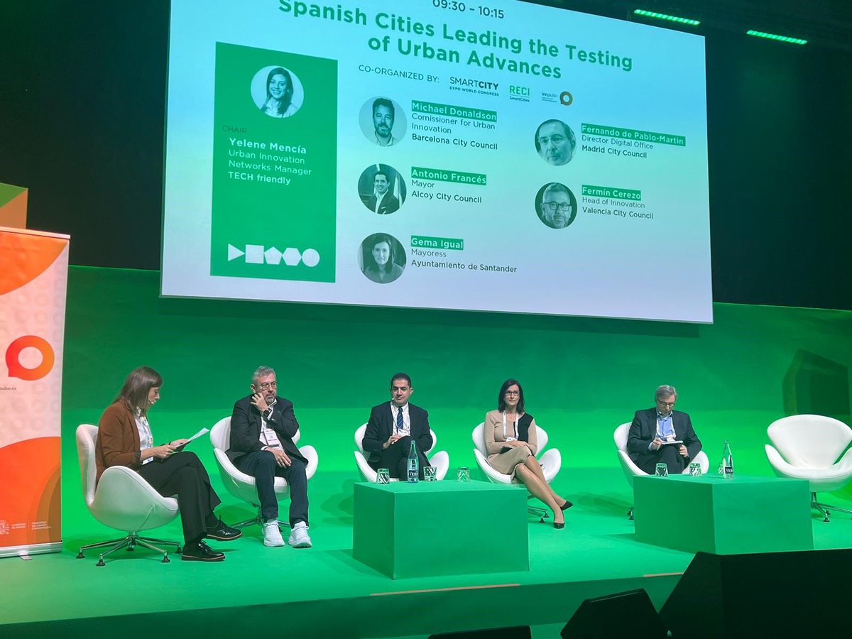 gemaigual's tweet image. 🟢📲 Hoy en @SmartCityexpo #SCEWC23. #Santander, en el mayor evento mundial sobre ciudades del futuro. Mesa redonda ‘Ciudades españolas a la vanguardia de los avances urbanos’, con representantes de los ayuntamientos de Madrid, Barcelona, Valencia y Alcoy santander.es/content/igual-…