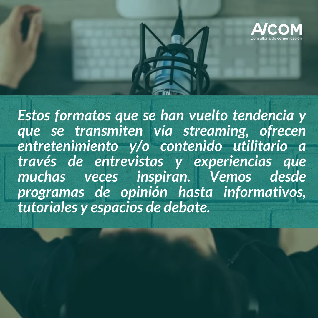 avcom_pe's tweet photo. ¡Los podcasts llegaron para quedarse! Una tendencia que inició en la pandemia y que hoy se ha convertido en una estrategia de comunicación y marketing potente para muchas marcas y empresas. Aquí algunas recomendaciones para crear un podcast de calidad 👉
#podcasts #AVCOMPerú https://t.co/5I30rwFM01