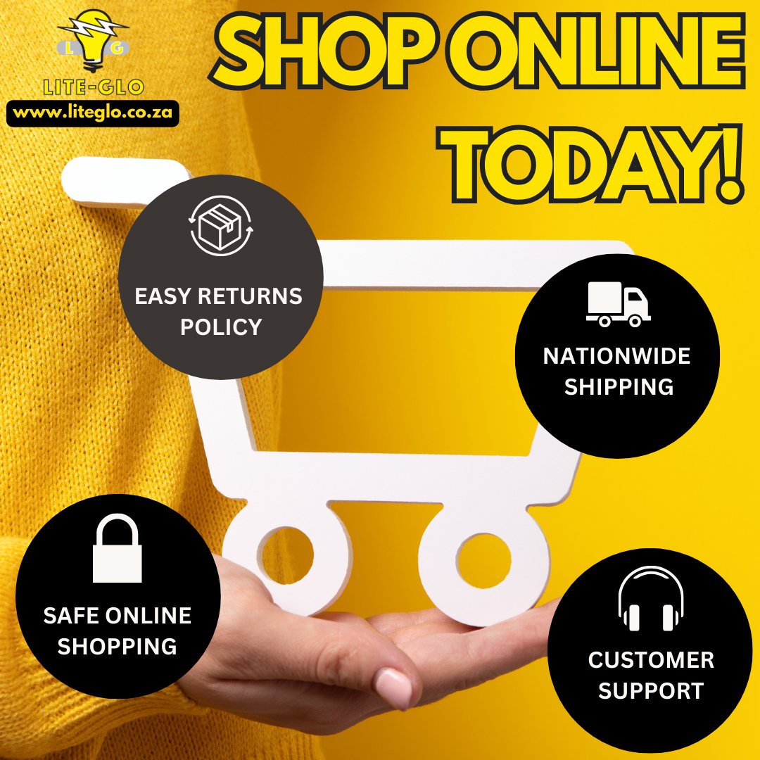 Explore Our Online Shop Today and Discover Your Next Must-Have! ⚡️
💡NATIONAL WIDE SHIPPING; Free for orders over R1000 /
Flat Rate of R99 
💡EASY RETURNS POLICY; Not Happy? Return it
Products Guaranteed 
💡CUSTOMER SUPPORT; Leaders in the Industry
 #LiteGlo #LiteGloElectrical