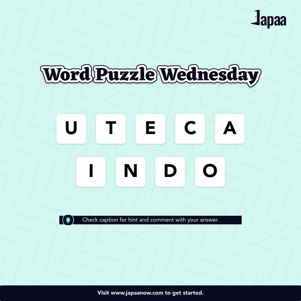 Hint: It's what we're all about here at Japaanow! 

#WordPuzzle #Japaanow #Unscramble