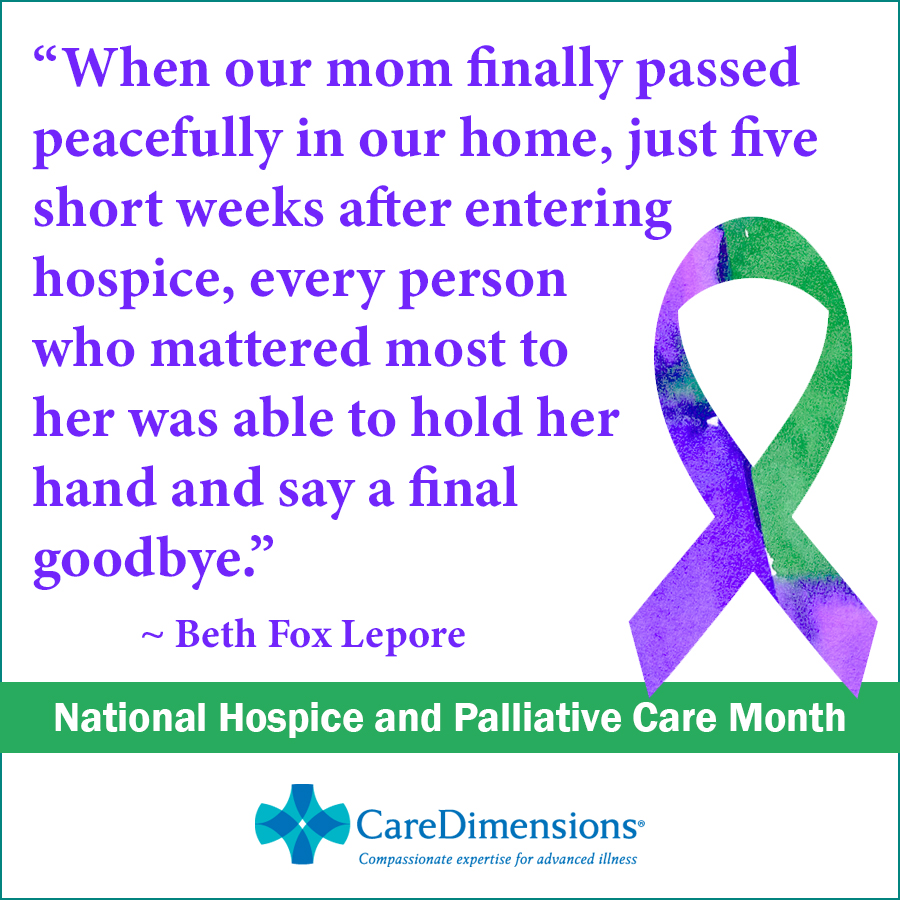 CareDimensions1's tweet image. At Care Dimensions, we believe in cherishing every moment and honoring our patients' desires for their care.

Learn how hospice can help: CareDimensions.org/care-services

#hospicemonth #HAPCM