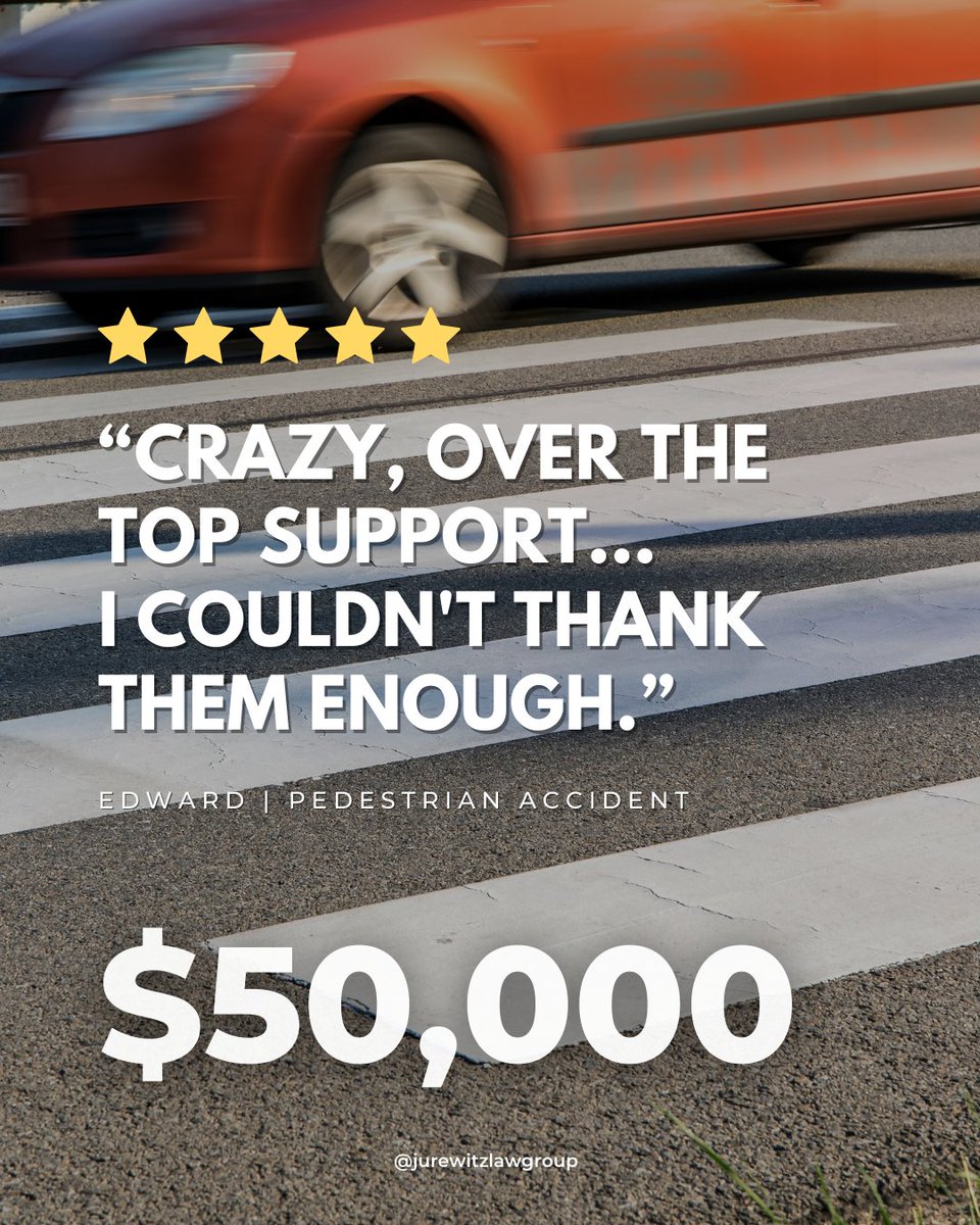 JurewitzLaw's tweet photo. Edward was walking back to meet his family when he stepped off the sidewalk and was hit by a car, leading to a brain injury and coma! 🤕🚙

Initially, the Defendant offered $0, but #TeamJurewitz stepped in and sought justice!

#GETROSS #testimonial #pedestrianaccident https://t.co/g8F358ZTXy