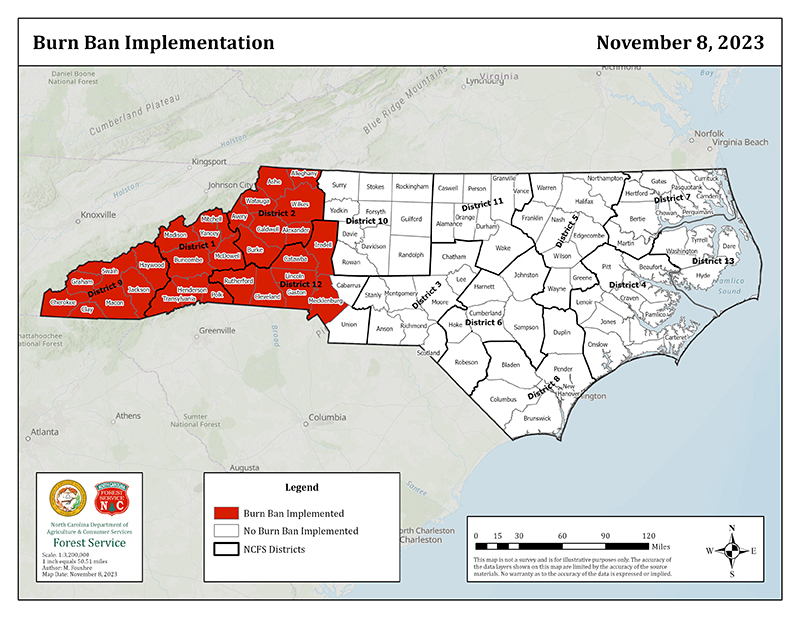 The burn ban is now in effect for all of western NC, including #Charlotte. More info--&gt; ncforestservice.gov/news_pubs/news… #ncwx #wncwx #cltwx