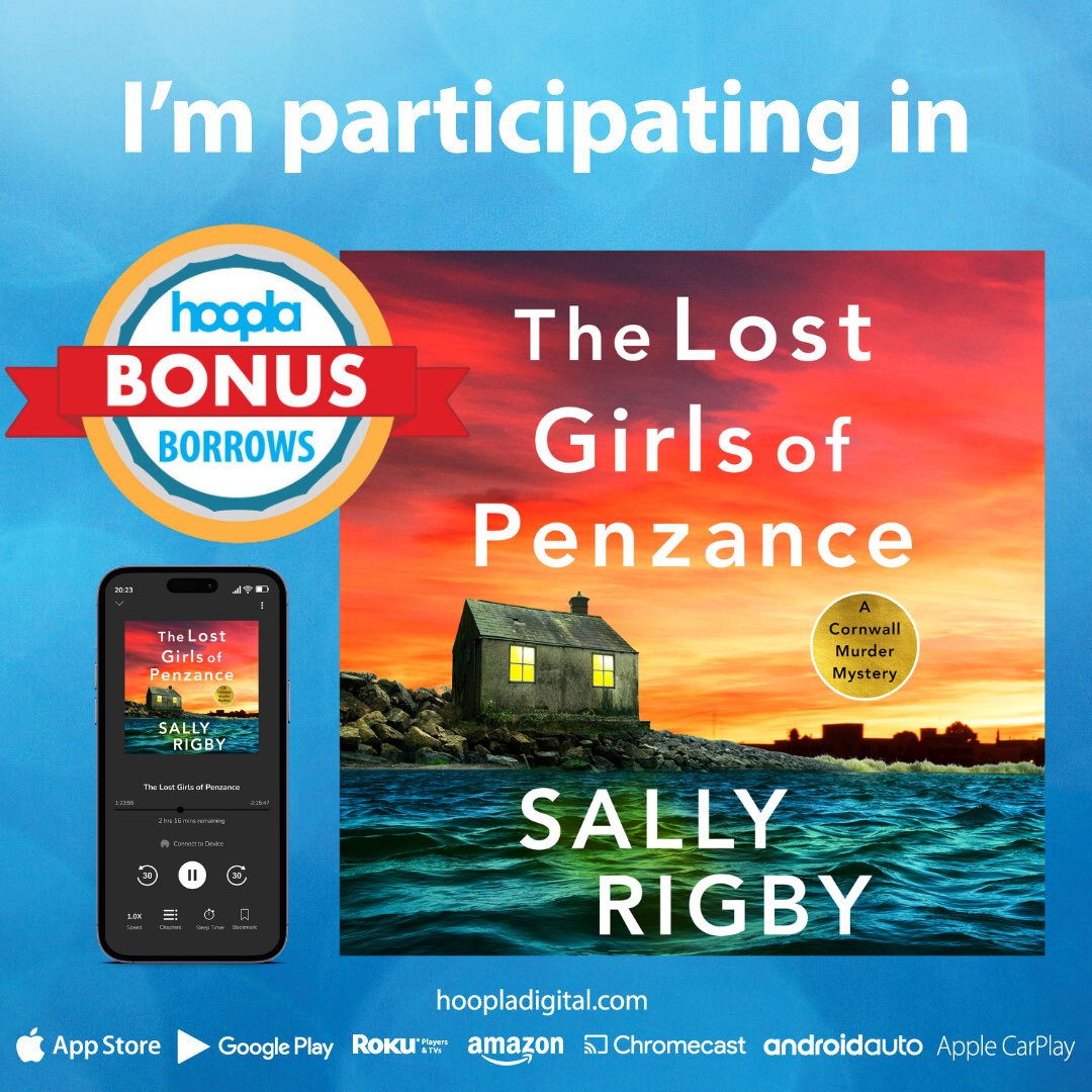 Stormbooks_co's tweet photo. We're thrilled that The Lost Girls of Penzance by Sally Rigby is now included in #hoopla Bonus Borrows!

#BonusBorrows allows library patrons to check out great digital content. Find out more @hoopladigital ! https://t.co/TN2DVpLLIh