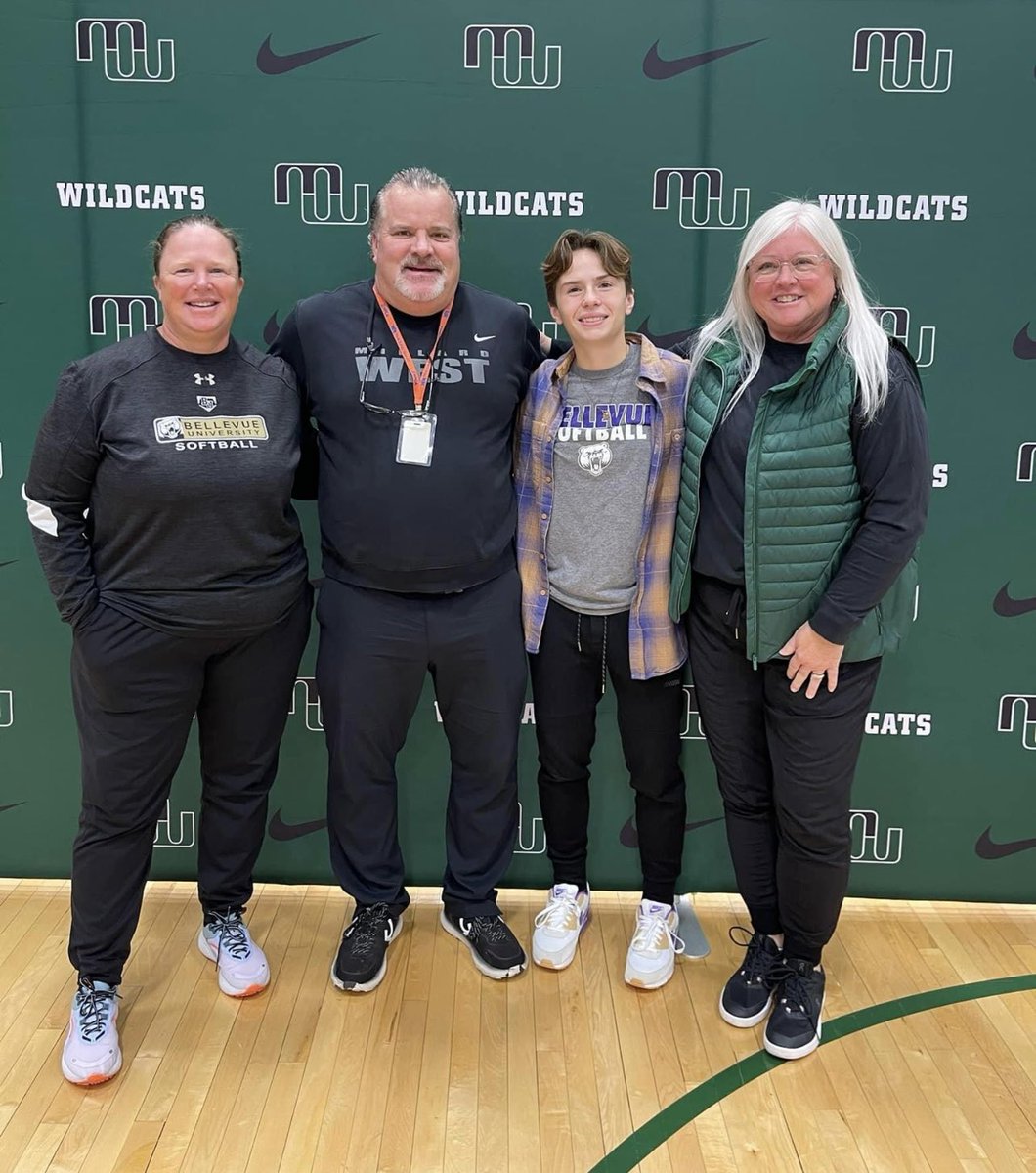 mwestsoftball's tweet photo. National Letter of Intent 2023 - fall signing day! Congratulations to MW Softball, Kaitlyn Fisher! Bellevue University got themselves a GREAT one! Good luck Fish we’re very proud of you! 💚🖤💜 https://t.co/xA8wVtKZTR