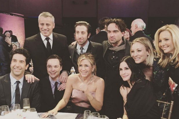 The Friends cast with The Big Bang Theory cast.