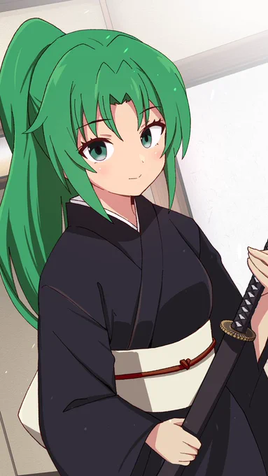 少し前に茜さんのお誕生日だったので、おさがり衣装を着た魅音  #ひぐらしのなく頃に #ひぐらし業