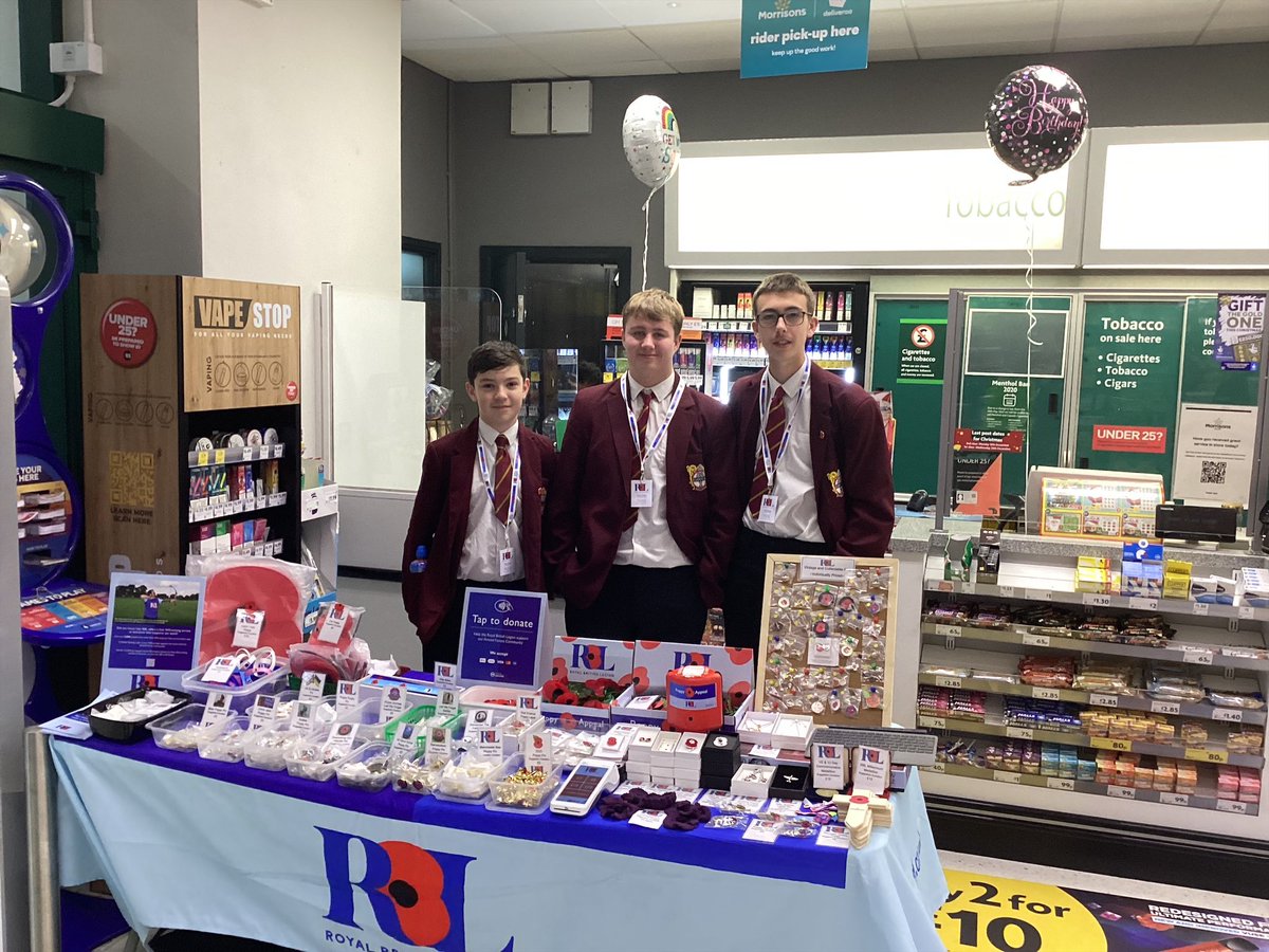 Today Year 10 students were supporting Ramsbottom Royal British Legion and the poppy appeal. Thank you to <a href="/Morrisons/">Morrisons</a> for supporting us.
#excellence #respect #poppyappeal