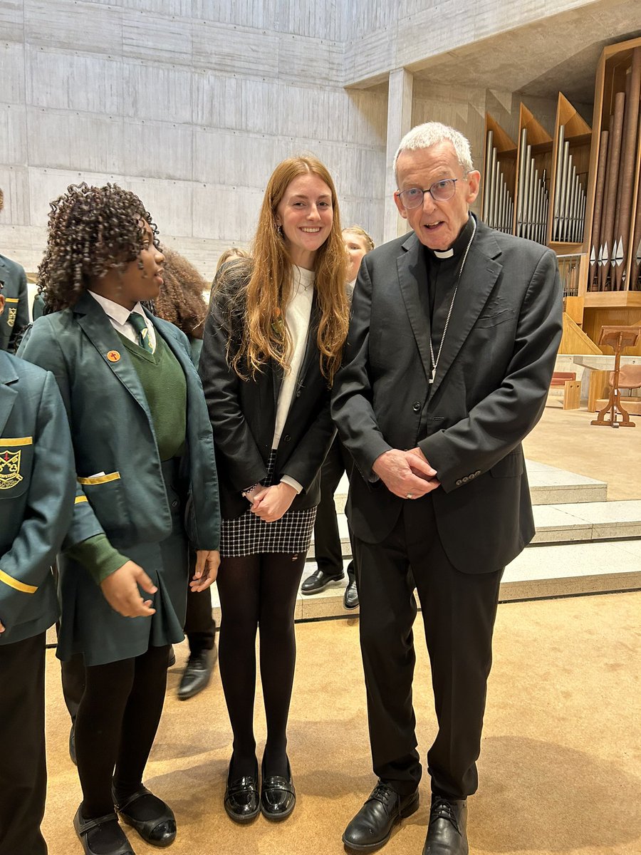 ChaplainStPetes's tweet photo. So proud of our wonderful Chaplaincy Ambassdors who were commissioned at Clifton Cathedral today by Bishop Declan. They were outstanding representatives of our school community - an absolute credit to us! Thank you also to the students who were unable to attend @StPetersRCHigh 💚 https://t.co/88ffhGhXJL