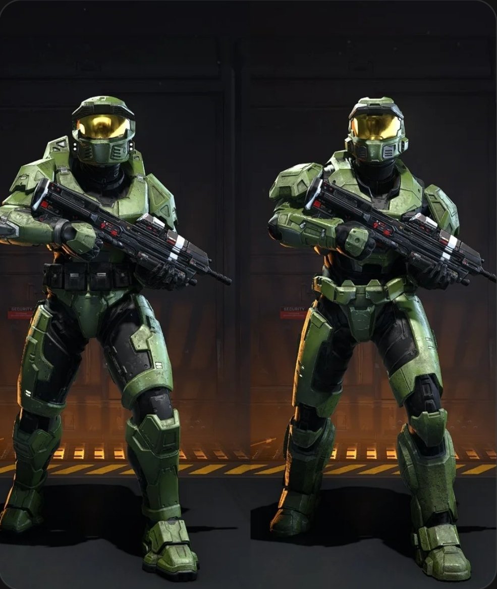 KevinKoolxHalo's tweet image. Halo Infinite Mark V compared to Reach Mark V.

Similar but some key differences that make the new Halo Infinite MkV feel like tge true CE armor.
Credit Reddit user: SpacyCakes