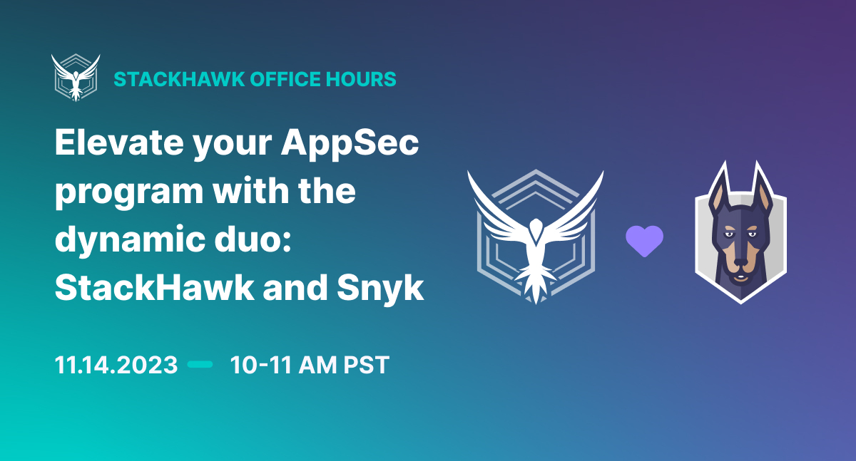 Join StackHawk and <a href="/snyksec/">Snyk</a> next week to learn how a dev-first approach to #AppSec helps streamline security operations and prioritize vulnerability remediation 

Register here: 
stackhawk.zoom.us/webinar/regist…