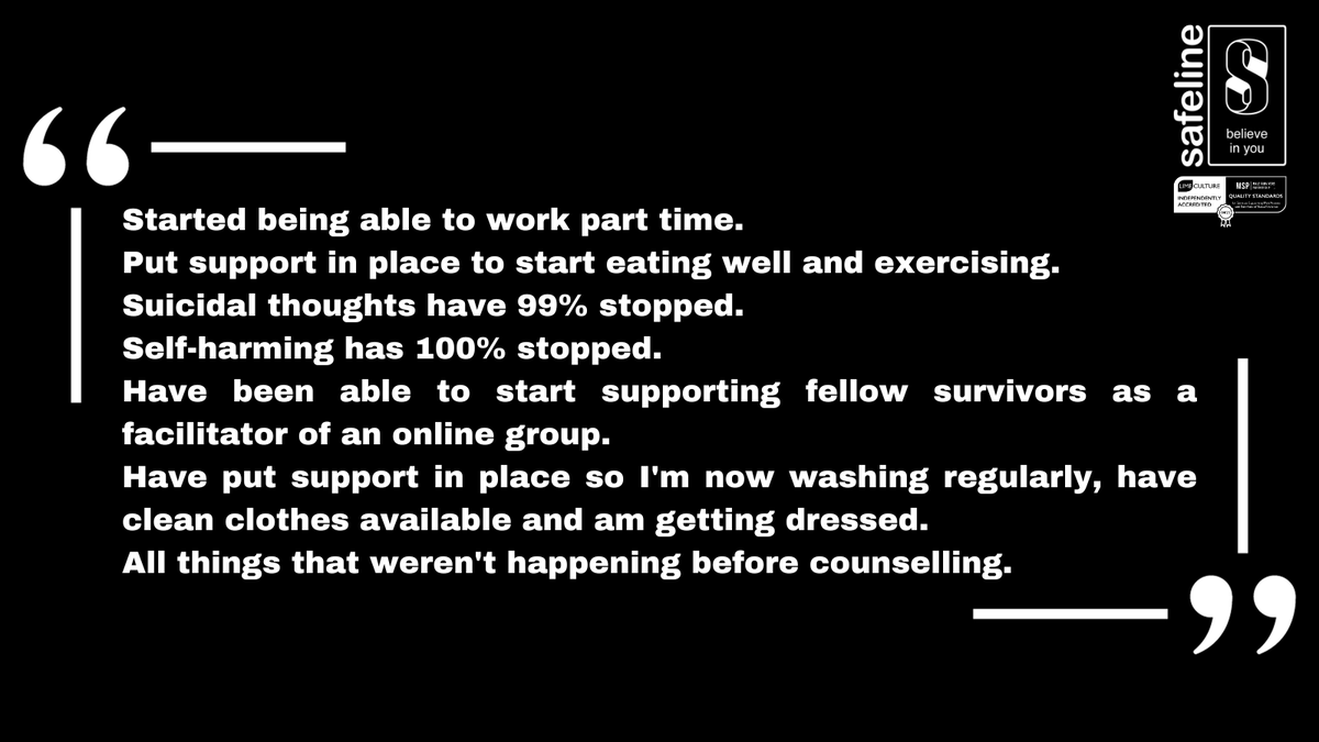 Small steps, big change💪 One of our clients shared the incredible progress they've had since receiving support from Safeline. Take a small step, help us to help more survivors 💙 #MentalHealthBill #MentalHealth #RecoveryJourney #Movember2023 #Safeline