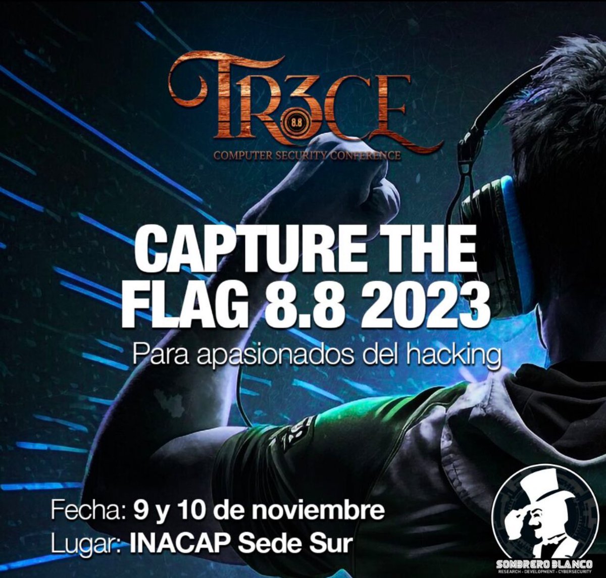 ESTE AÑO FINALIZAMOS CON LA COMPETENCIA CTF EN 8.8 TR3CE 👀

1.000.000 a repartir entre los 3 mejores 
1er Lugar: $600.000
2do Lugar: $300.000
3er Lugar: $100.000

¿Quieres participar? Inscríbete escribiendo al correo: ctf@8dot8.org (lo ideal que sea el capitán del equipo)