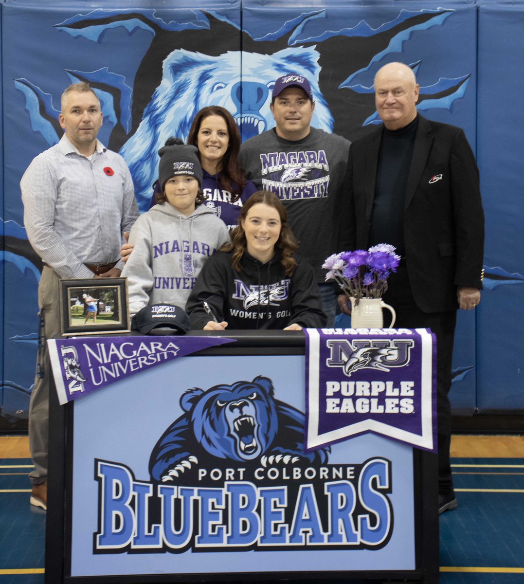 Congratulations to student athlete Mikayla Lacey for signing her National Letter of Intent to study and play Division 1 Golf at @niagarauniversity in the fall!  
From Blue Bear to Purple Eagle