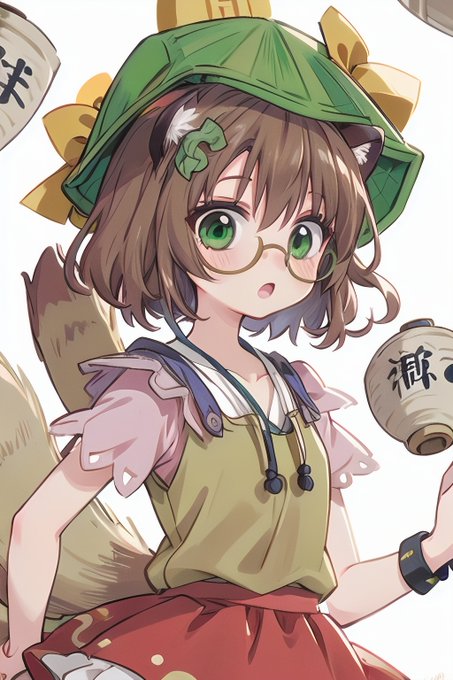 「brown hair raccoon girl」 illustration images(Latest)