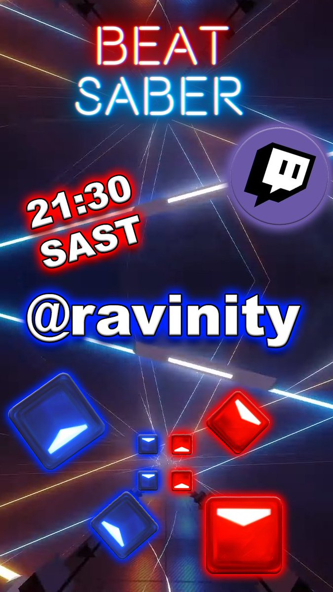 I play the songs you request. We all vibe, plus I get a workout! Sounds good, right!?
Come check out one of South Africa's BEST on Twitch!
twitch.com/ravinity

#beatsaber #LIVESTREAM #twitchstreamer #music #gaming