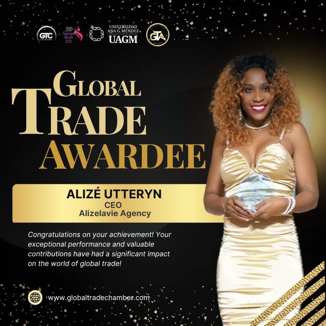 Congratulations to our CEO @alizeutteryn for being one of this year's Global Trade Awardees! 🏆 We are so proud of your outstanding achievement and we celebrate your hard work and dedication that has made this possible. #alizelavie