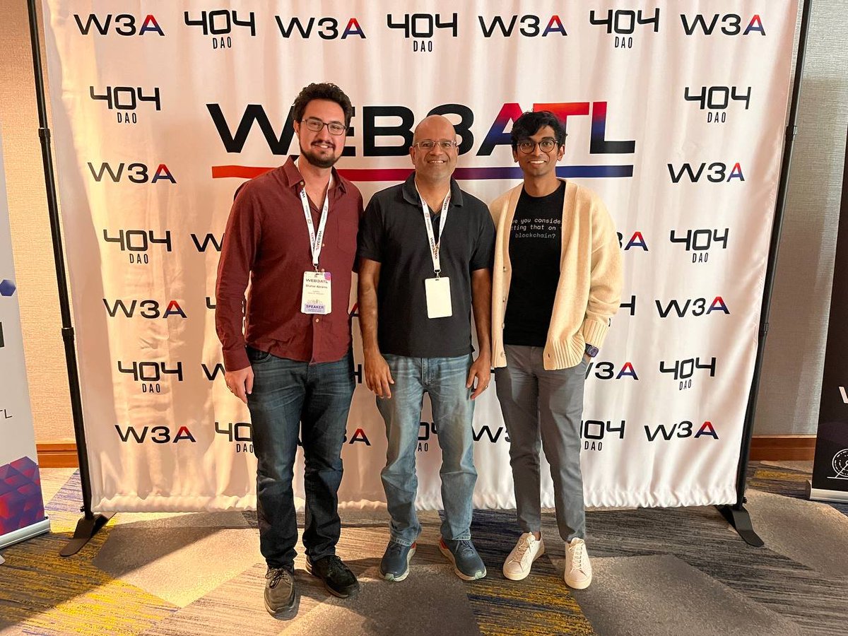 Nikhil Raghuveera (@pumpernikhil) on Twitter photo Thanks to the <a href="/404DAO/">404 DAO</a> team for organizing <a href="/Web3_ATL/">Web3 ATL by 404 DAO</a>! Love that you're building web3 expertise in the Atlanta area. Had a great time talking about tokenization of assets and RWAs with <a href="/eth_sanjay/">Sanjay Raghavan</a> and <a href="/ShaharAbrams/">Shahar (🎓,🎹)</a> Thanks to the <a href="/404DAO/">404 DAO</a> team for organizing <a href="/Web3_ATL/">Web3 ATL by 404 DAO</a>! Love that you're building web3 expertise in the Atlanta area. Had a great time talking about tokenization of assets and RWAs with <a href="/eth_sanjay/">Sanjay Raghavan</a> and <a href="/ShaharAbrams/">Shahar (🎓,🎹)</a>