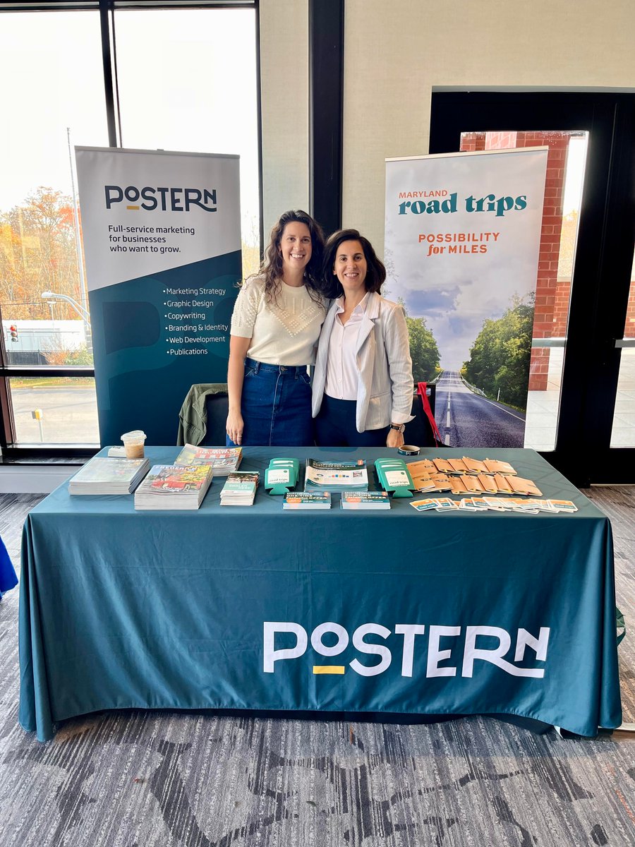 Laura and Hilary are representing Postern and Maryland Road Trips at the Maryland Tourism &amp; Travel Summit. 

They love reconnecting with our tourism colleagues from around the state! Stop by their booth and say hi 👋