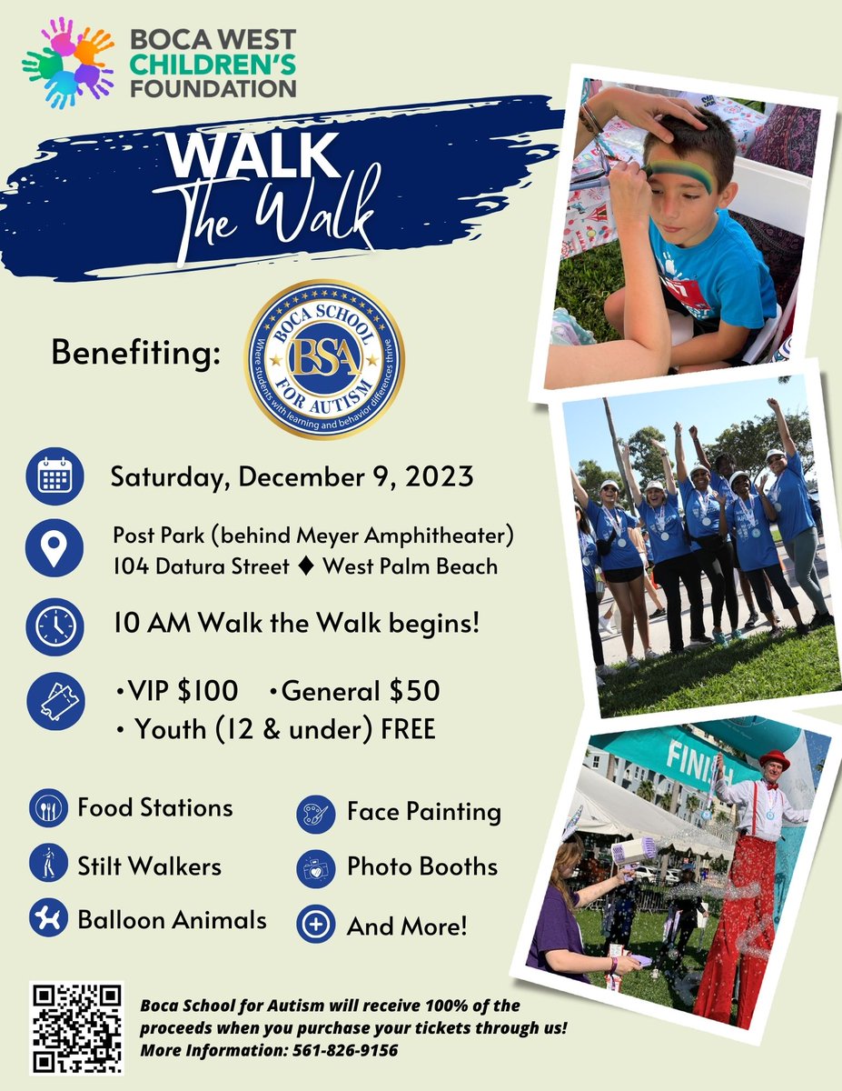 Unicorn Children's Foundation (@ucfoundation) on Twitter photo 1 Month Away!
Join us on December 9th for the 3rd Annual "Walk the Walk" event hosted by the <a href="/BocaWestFDN/">Boca West Foundation</a> ! Purchase your tickets through the Boca School for Autism to directly benefit their students.
Get your tickets at bocaschoolforautism.org/walk-the-walk 1 Month Away!
Join us on December 9th for the 3rd Annual "Walk the Walk" event hosted by the <a href="/BocaWestFDN/">Boca West Foundation</a> ! Purchase your tickets through the Boca School for Autism to directly benefit their students.
Get your tickets at bocaschoolforautism.org/walk-the-walk