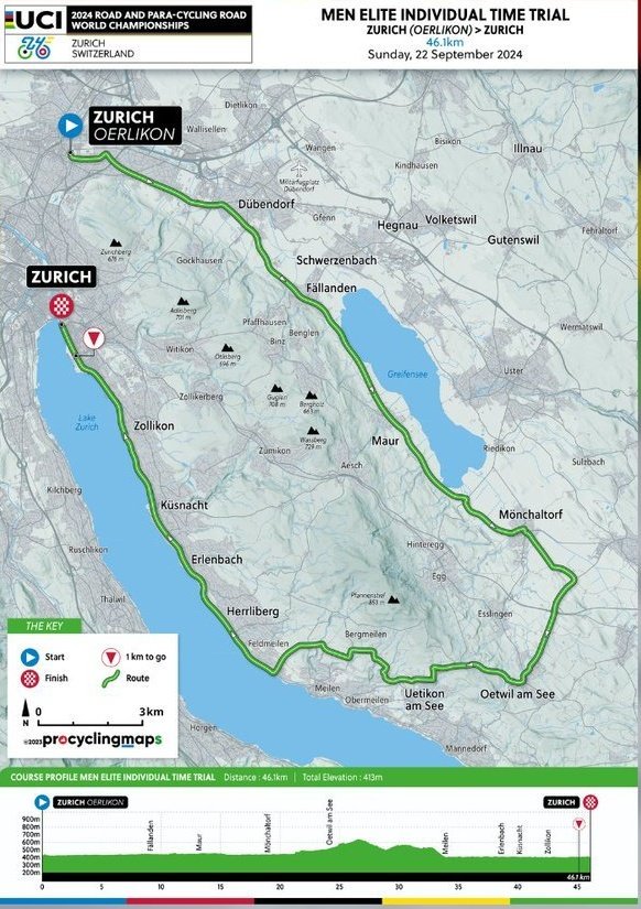 UCI revealed today the routes for the 2024 World Championships Road Races in Zurich (21-29 September). 🇨🇭🌈 The men's road race will be 274 km long with 4500m elevation and the ITT 46 km, mostly flat. Time for Pogi and Darling in Rainbow Jersey!
#Zurich2024