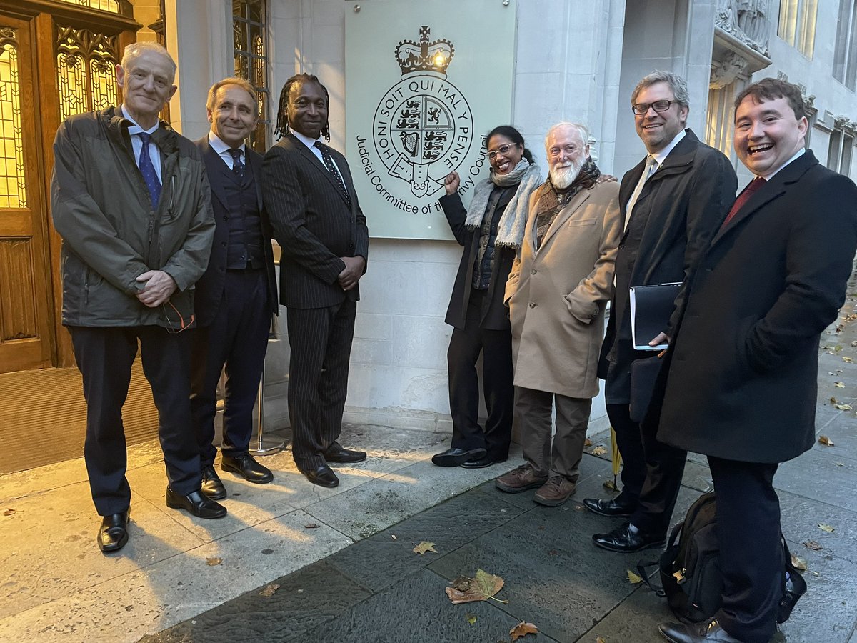 <a href="/Gocuinn/">Gearóid Ó Cuinn</a> <a href="/ayanaeliza/">Dr. Ayana Elizabeth Johnson 🐙</a> <a href="/NaomiAKlein/">Naomi Klein</a> Very proud to have represented two courageous #Barbuda land defenders before the Privy Council today in their important appeal. Great to have been working with my brilliant colleagues @_lesliethomas, Stephen Cottle, <a href="/thaliamaragh/">Thalia Maragh</a>, Adam Riley and <a href="/theosolley/">Theo Solley 🥑</a> and David Watkinson!