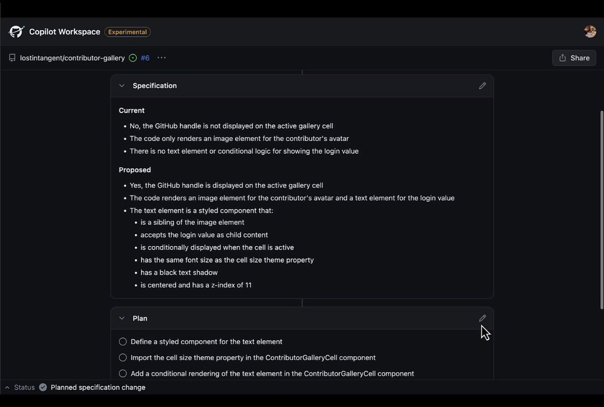 marcelpociot's tweet photo. GitHub Copilot Workspace just got announced 🤯

You can give Copilot Workspace an issue and it will automatically propose a solution/plan to execute. Copilot Workspace has the full context of both the issue - including all comments - and of your codebase. 
https://t.co/VMNvgn37Up https://t.co/YDl2Crhnz1