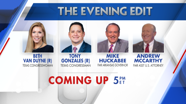 EveningEdit's tweet photo. . @RepGregSteube 
@RepAndyBiggsAZ 
@GenBoykin 
@RepBethVanDuyne 
@RepTonyGonzales 
@GovMikeHuckabee 
@AndrewCMcCarthy 

Joining us tonight on The Evening Edit 5PM ET/2PM PT on @FoxBusiness with @LizMacDonaldFOX . Be sure to tune in! https://t.co/mmlnsJDVjB