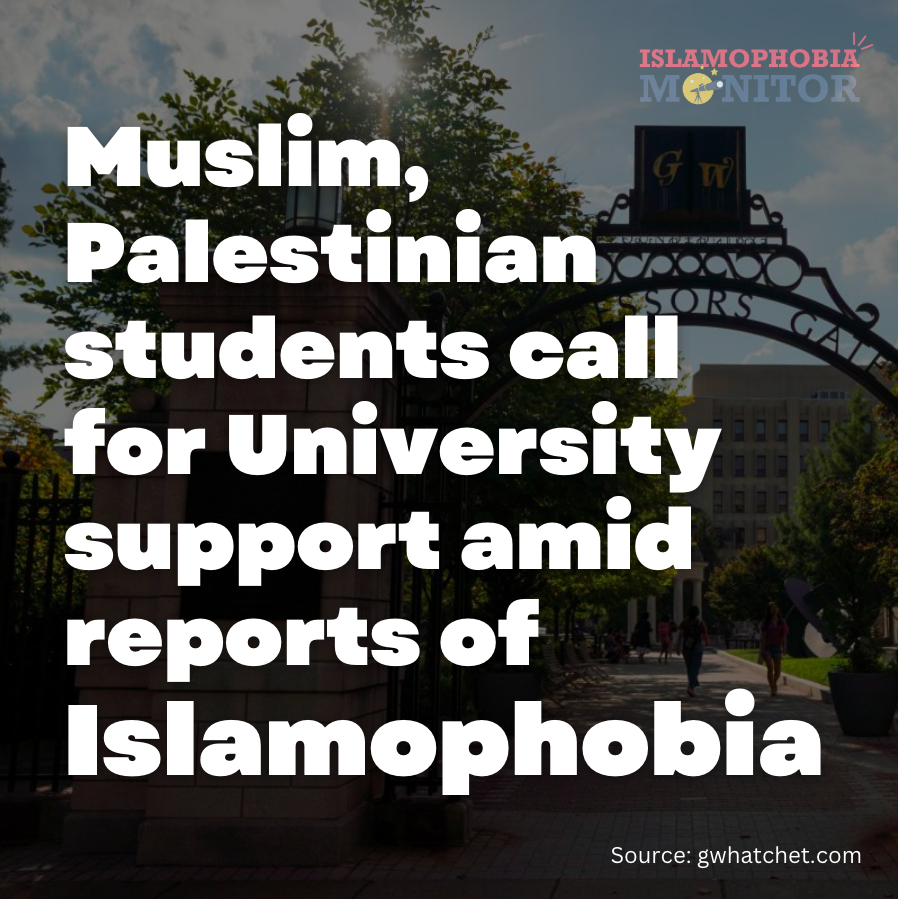 imonitor2023's tweet photo. Muslim students have reported several instances of Islamophobia on campus since the outbreak of the Israel-Hamas war, calling on University administrators to provide protection...
A report by Liyana Illyas for @gwhatchet
Link: https://t.co/7kVMGXGugs
#IslamophobiaMonitor https://t.co/DBe4qs0QL1