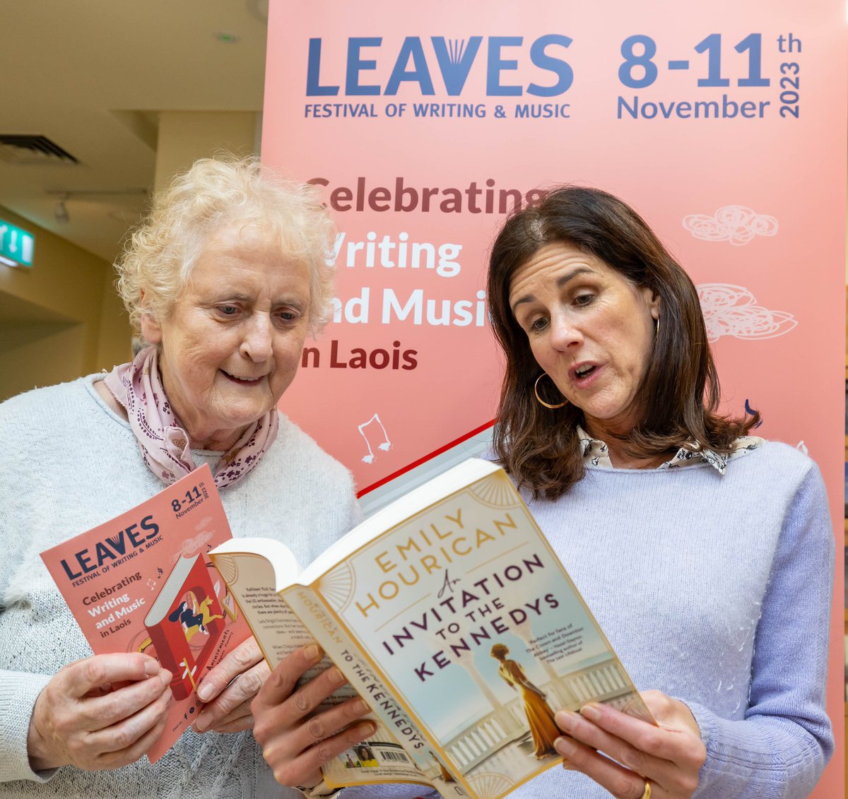 Great kick off to the Leaves Festival 2023. Wonderful discussion with Thomas Carolan and Author Emily Hourican about her novel 'An Invitation to the Kennedys'. Join us for a fantastic line up of events. #Laois #leavesfestival @EmilyH71 @LaoisArts @creativelaois @alfharvey1
