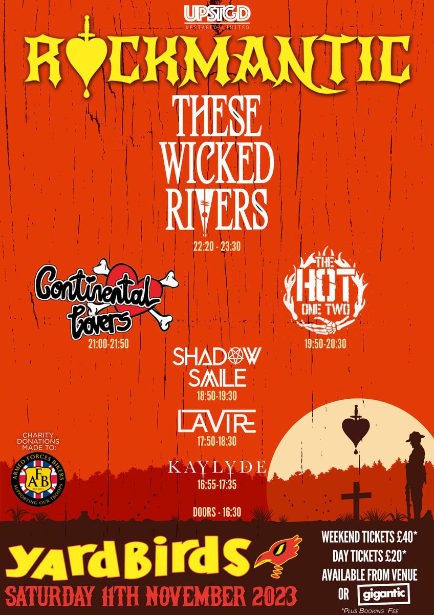 🩸THIS SATURDAY🩸

Get yourselves down to Yardbirds, Grimsby, for an awesome night of music 🤘🏻 

gigantic.com/rockmantic-gri…

#kaylyde #rocknroll #womeninrock #femalefronted